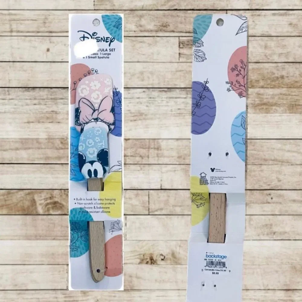 NWT Gorgeous Disney Mickey Minnie Mouse 2Pack Silicone Spatula Set Easter Spring